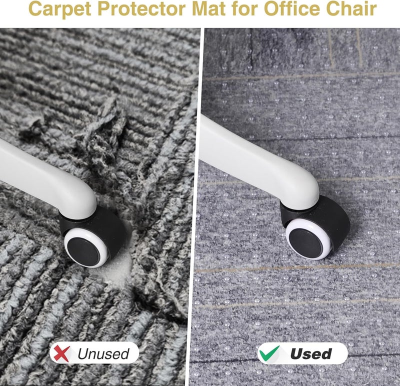 KEYDOL 36”x 48” Carpet Floor Mat for Office Chair, Clear Desk Chair Floor Mat for Carpet for Medium/Low Pile, HeavyDuty Chair Mats for Carpeted Floors, Studded Desk Mat for Carpets for Homes and Offices - Image 3